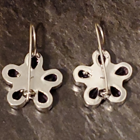 💜 AMEYTHST EARRINGS  - Helps to relieve stress and anxiety. Drop 1.5” - Picture 2 of 6